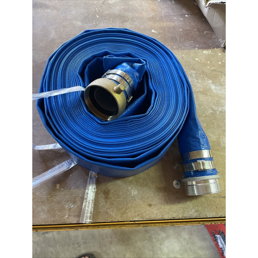 2" X 50' Discharge Lay Flat Water Hose Pump Sump Pool Pond
